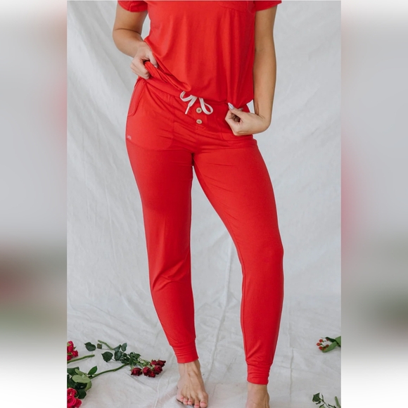Lates By Kate Red Jam Pants NWOT XL - Picture 1 of 7